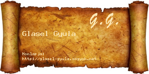 Glasel Gyula névjegykártya